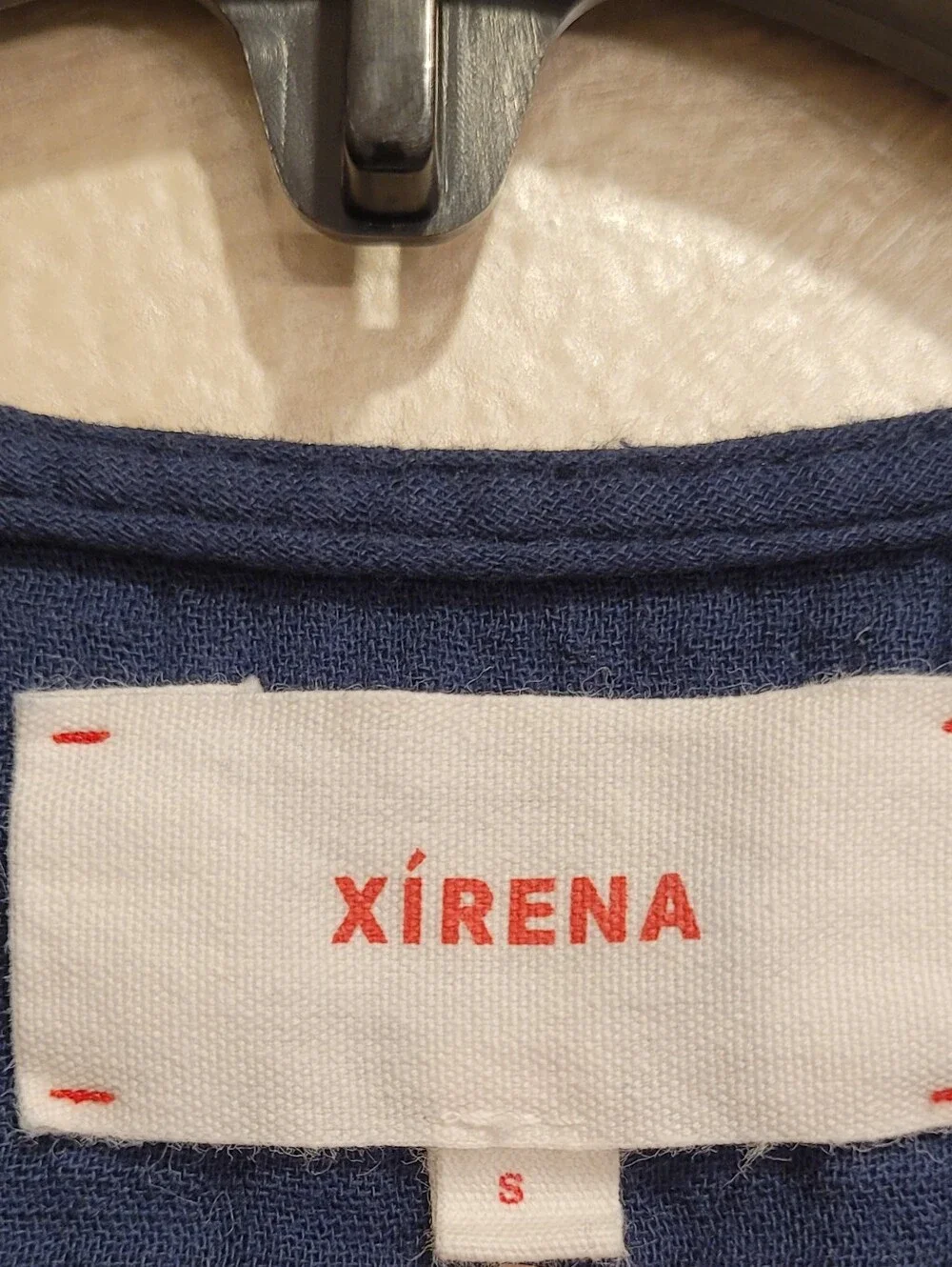 XIRENA BRINLEY COTTON MIDI DRESS IN NAVY